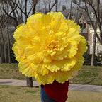 70cm Bamboo Peony Dance Umbrella – Handmade Stage Art Prop Dance Prop Umbrella Richie's Yellow