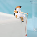 Miniature Fishing Cat Aquarium Ornament – Cartoon PVC Decor Aquarium Ornament Richie's Style 1