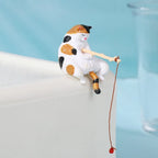 Miniature Fishing Cat Aquarium Ornament – Cartoon PVC Decor Aquarium Ornament Richie's Style 1