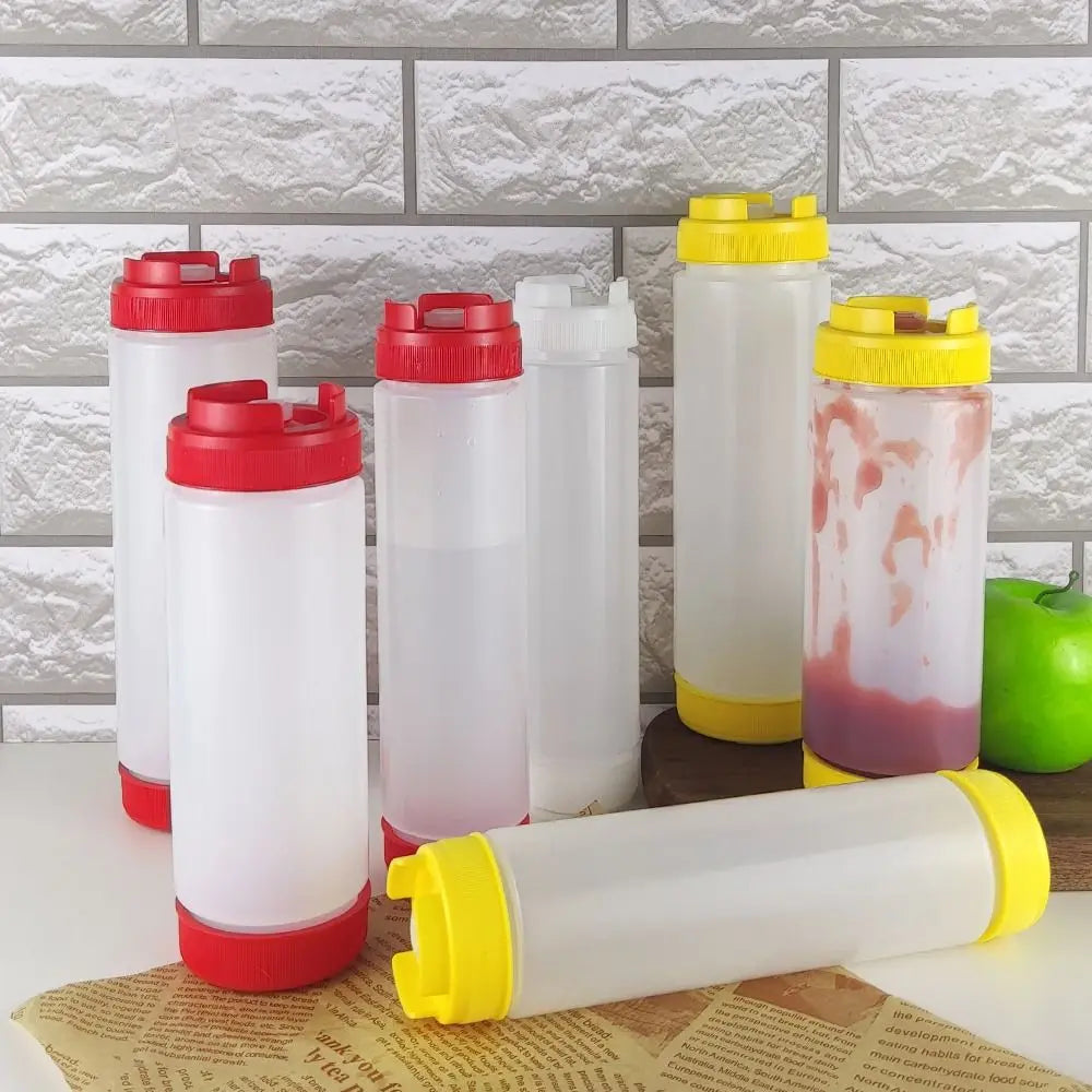 Double Head Squeeze Sauce Bottles 16oz 20oz 24oz | Food-Safe PP Squeeze Sauce Bottles Richie's