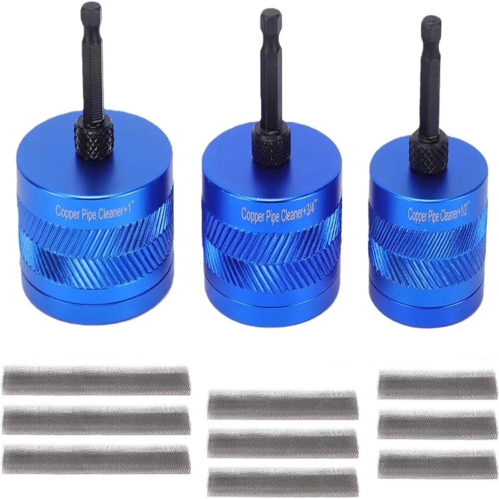 Spiral Pipe Cleaning Brush Set – 1/2, 3/4 & 1 Inch Drill Bit Pipe Cleaning Brush Richie's Blue XS（old）