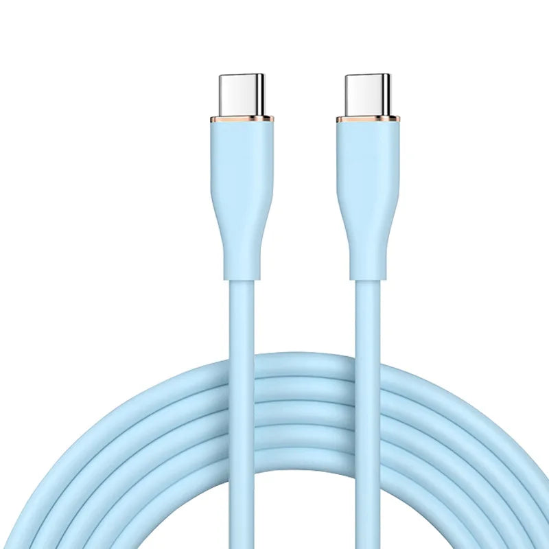 1.2M Silicone USB-C to USB-C Fast Charging Cable Macaron Colors USB-C Charging Cable Richie's Bule