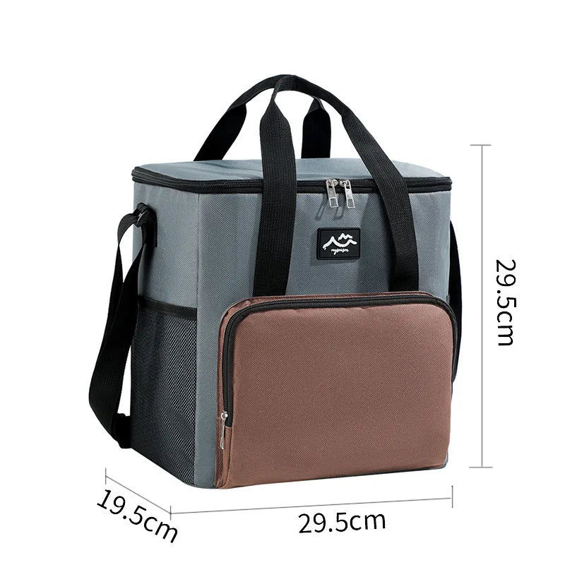 Portable Insulated Thermal Lunch Bag Waterproof Cooler Food Box Insulated Lunch Bag Richie's Dark Brown