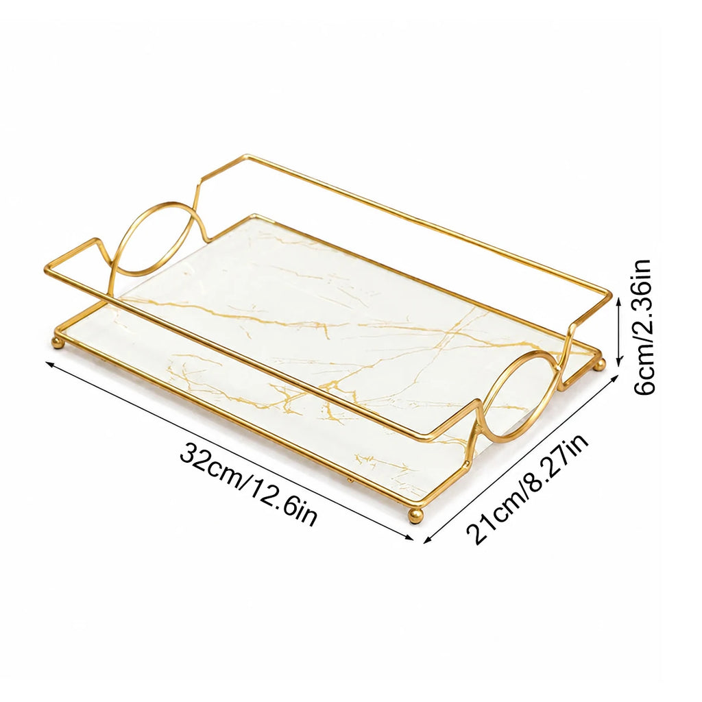 Glass Bathroom Vanity Tray – Decorative Perfume Makeup Organizer Decorative Vanity Tray Richie's
