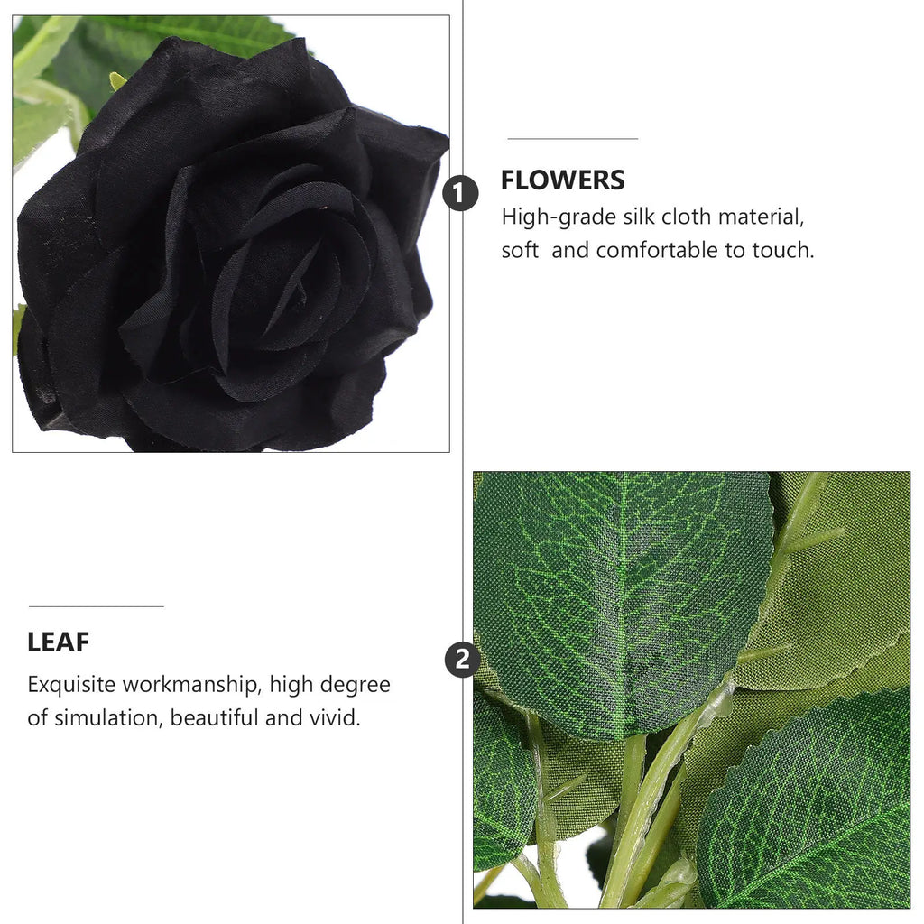 Black Rose Artificial Bouquet – Halloween & Home Decor Artificial Flower Bouquet Richie's
