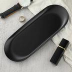 Stainless Steel Oval Storage Tray – Jewelry & Vanity Organizer Metal Storage Tray Richie's L Black