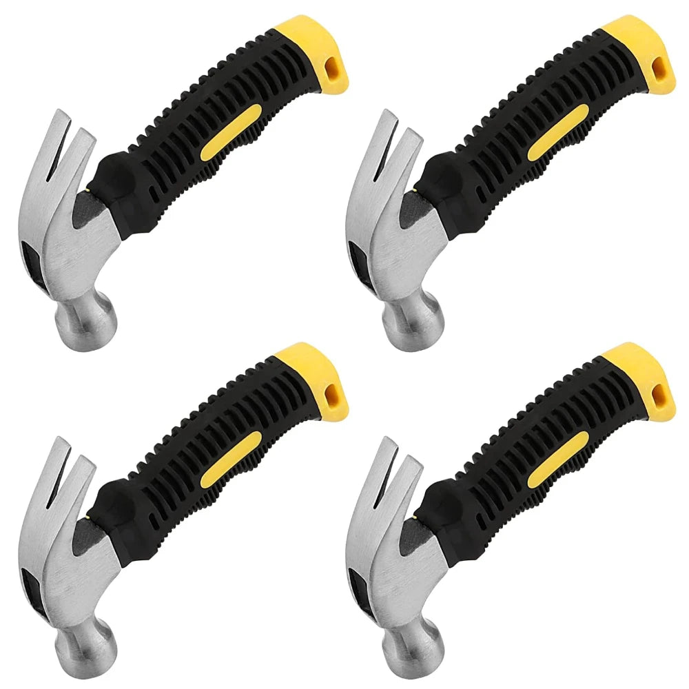 4-Pack 8 Oz Compact Stubby Claw Hammer Set | Mini Grip Stubby Claw Hammer Richie's 4PCS