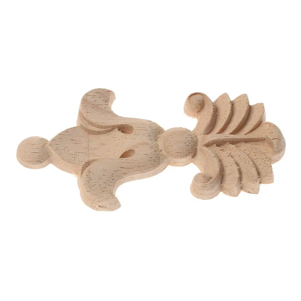 Unpainted Wood Carved Rose Flower Applique Furniture Ornament Wood Carved Applique Richie's