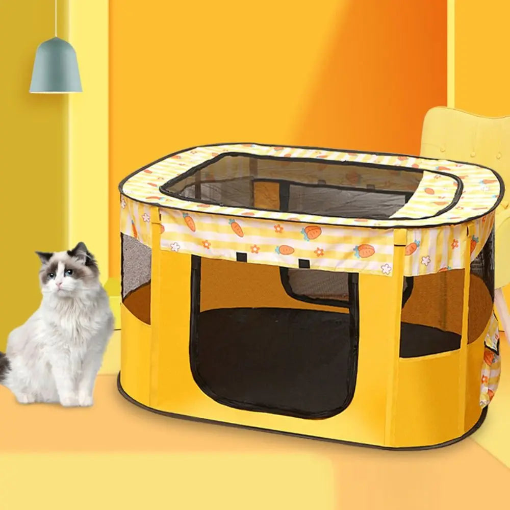Foldable Cat House Villa – Breathable Mesh & Roller Shutter Door Foldable Pet Tent Richie's