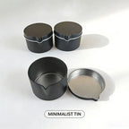 Round Tinplate Candle Tins with Spout & Lid – Black & Silver Candle Tin Container Richie's