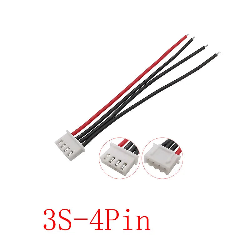 JST XH LiPo Balance Charger Connector 1S–7S 22AWG Silicone Battery Connector Cable Richie's 3S-4Pin 15CM 10Pcs