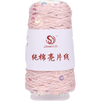 Sequin Bead Hand Knitting Yarn – Sparkle DIY Craft Thread Knitting Yarn Richie's Light Pink