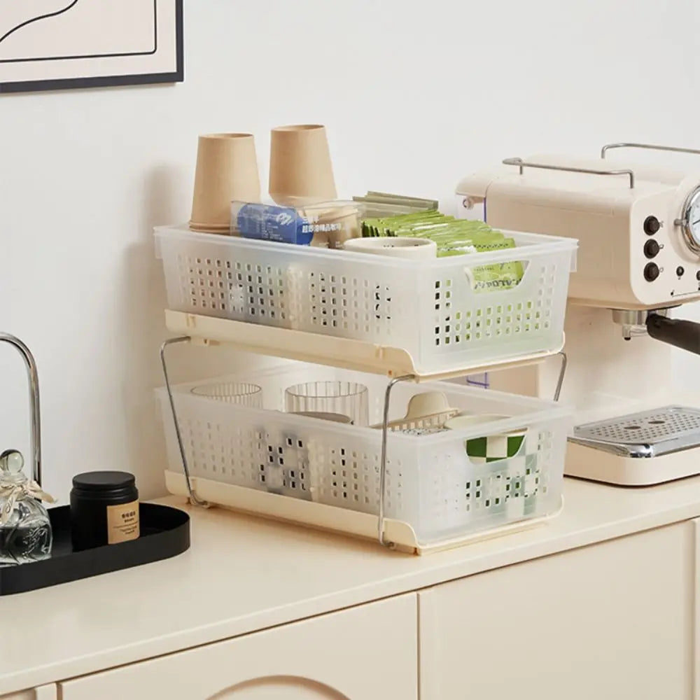 Stackable Storage Basket with Drawer – Desktop Organizer Stackable Storage Organizer Richie's