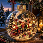 Light-Up Acrylic Christmas Ball Ornament 8CM Santa Claus Christmas Ball Ornament Richie's Style-8