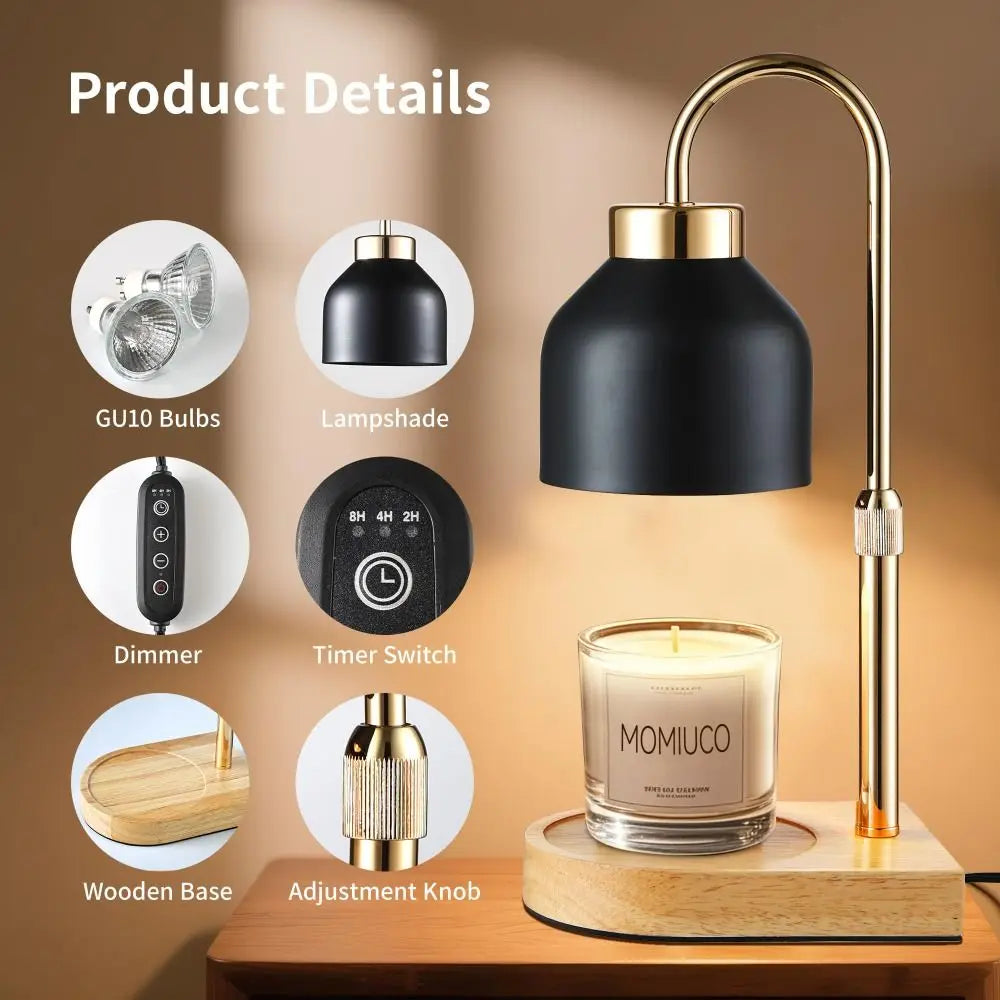 Candle Warmer Lamp with Timer & Dimmer | Adjustable Height Candle Warmer Lamp Richie's