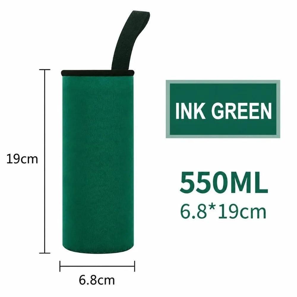 Neoprene Water Bottle Sleeve with Handle – 420/550ml Bottle Sleeve Richie's Ink Green 550ml