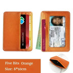 Ultra-Thin PU Leather Mini Wallet – 4-Slot Card Holder Slim Card Holder Wallet Richie's Orange