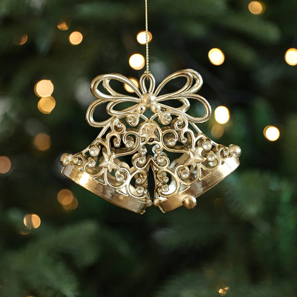 Gold Angel & Snowflake Christmas Tree Hanging Ornaments Christmas Ornaments Richie's xmas bell