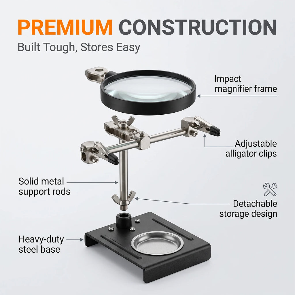 3X Magnifier Soldering Helping Hands Stand – Electronics & Jewelry Soldering Helping Hands Richie's
