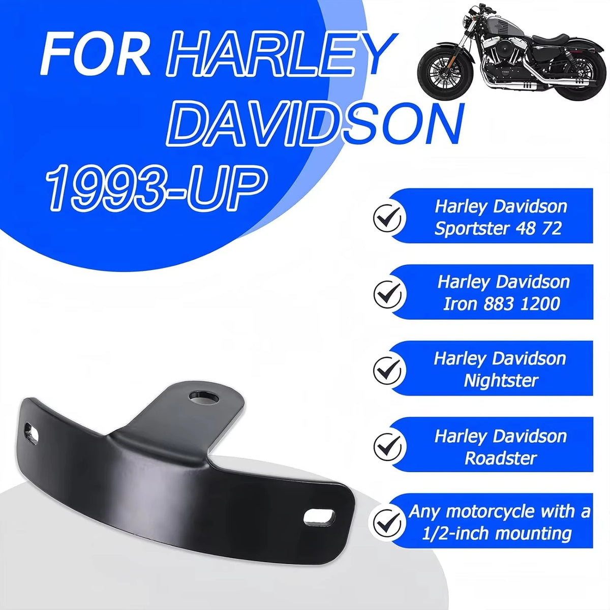Side Mount License Plate Bracket for Harley Sportster 883 1200 License Plate Bracket Richie's