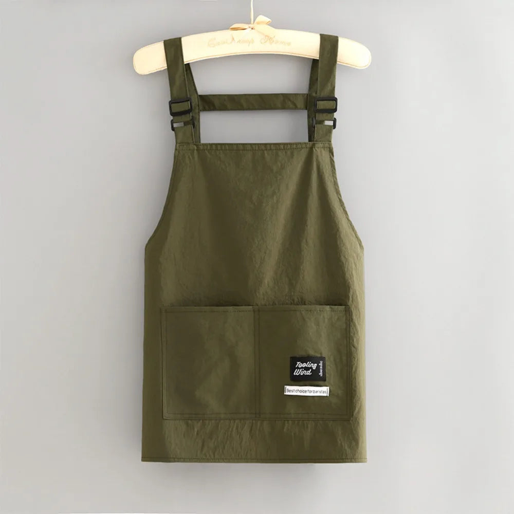 Professional Barber Apron – Waterproof Canvas Work Apron Work Apron Richie's Dark Green-Short