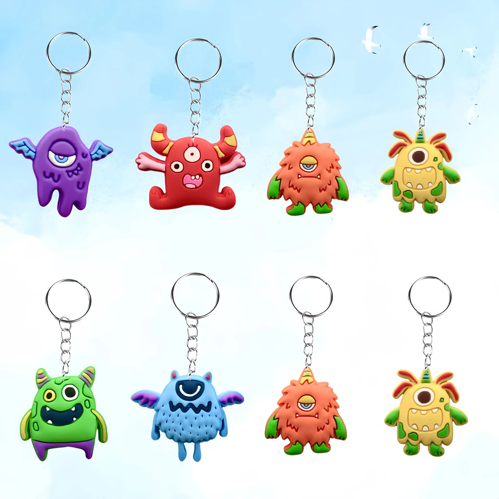 12 Pcs Cute Monster Keychains – Backpack & Party Gift Set Keychain Set Richie's