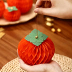 Paper Honeycomb Persimmon Hanging Ornaments 6&10cm – Set of 10 Festive Hanging Ornaments Richie's