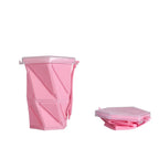 Silicone Foldable Water Cup 260ml with Lid | Collapsible Mug Collapsible Travel Cup Richie's Pink