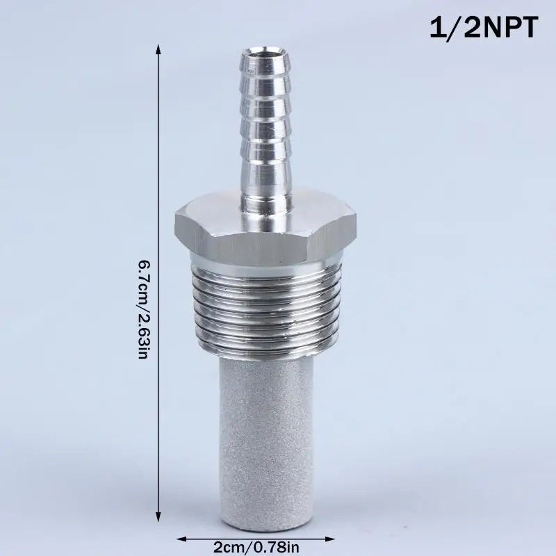 SS316L Homebrew Carbonation Diffusion Stone – 1/2" 1/8" NPT Homebrew Diffusion Stone Richie's A2