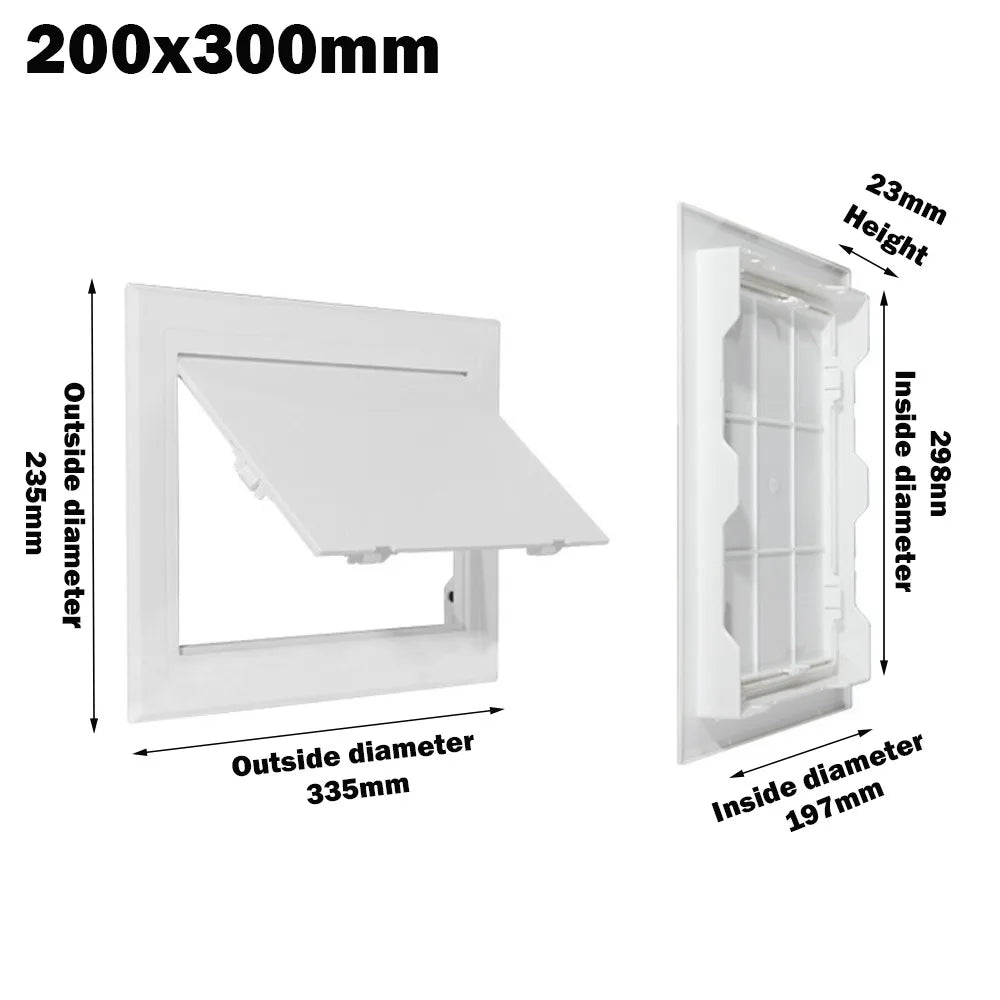 White Hinged ABS Access Panel Hatch – Wall & Ceiling Sizes Access Panel Hatch Richie's 200x300mm