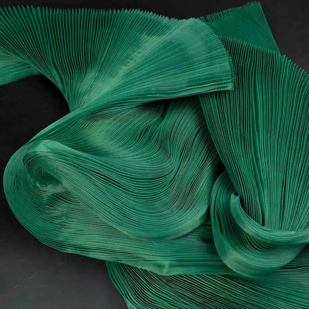 Pleated Organza Fabric 142cm Wide | 1 Yard DIY Dress & Decor Pleated Organza Fabric Richie's Green
