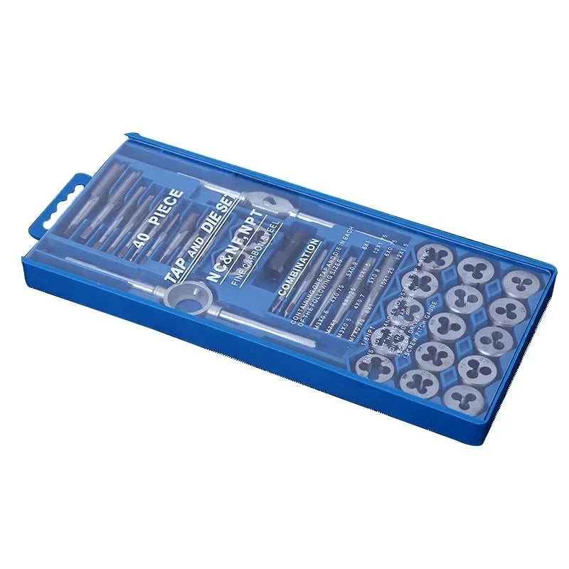 TOTNEND 40pc Metric Tap & Die Set M3–M12 with Storage Case Tap & Die Set Richie's as show