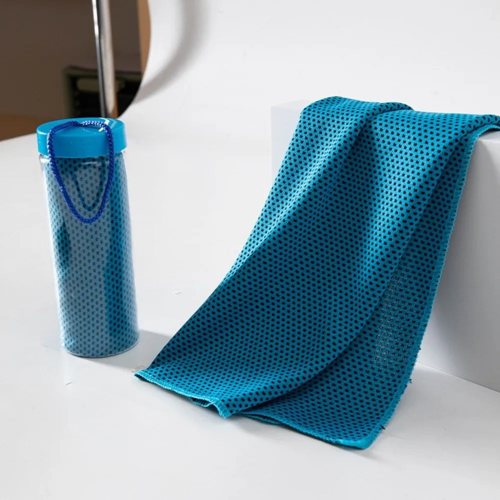 Cooling Sports Towel with Storage Bottle – Quick Dry Mesh Cooling Sports Towel Richie's Blue