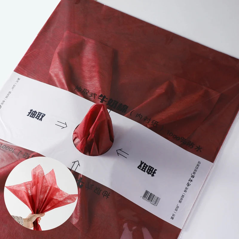 40Pcs Flower Bouquet Wrapping Paper 30x30cm | Solid Color Floral Bouquet Wrapping Paper Richie's Red