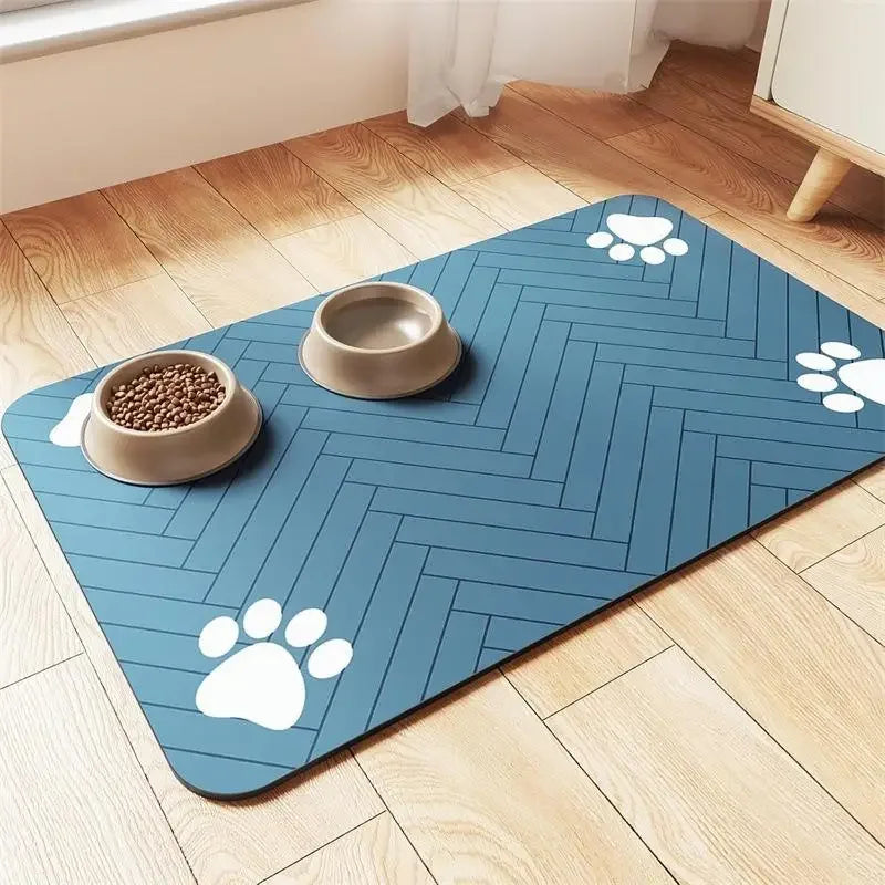 Absorbent Pet Feeding Mat – Quick Dry Placemat Dogs & Cats Pet Feeding Mat Richie's Blue