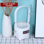 Imitation Rattan Storage Basket with Handle – 8 Colors Woven Storage Basket Richie's White