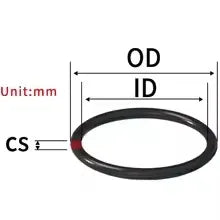 50pcs EPDM Black O-Rings Rubber Seals CS1/1.2mm OD 4–40mm Rubber O-Ring Seals Richie's sketch map OD7xID5xCS1mm