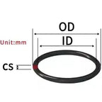 50pcs EPDM Black O-Rings Rubber Seals CS1/1.2mm OD 4–40mm Rubber O-Ring Seals Richie's sketch map OD7xID5xCS1mm