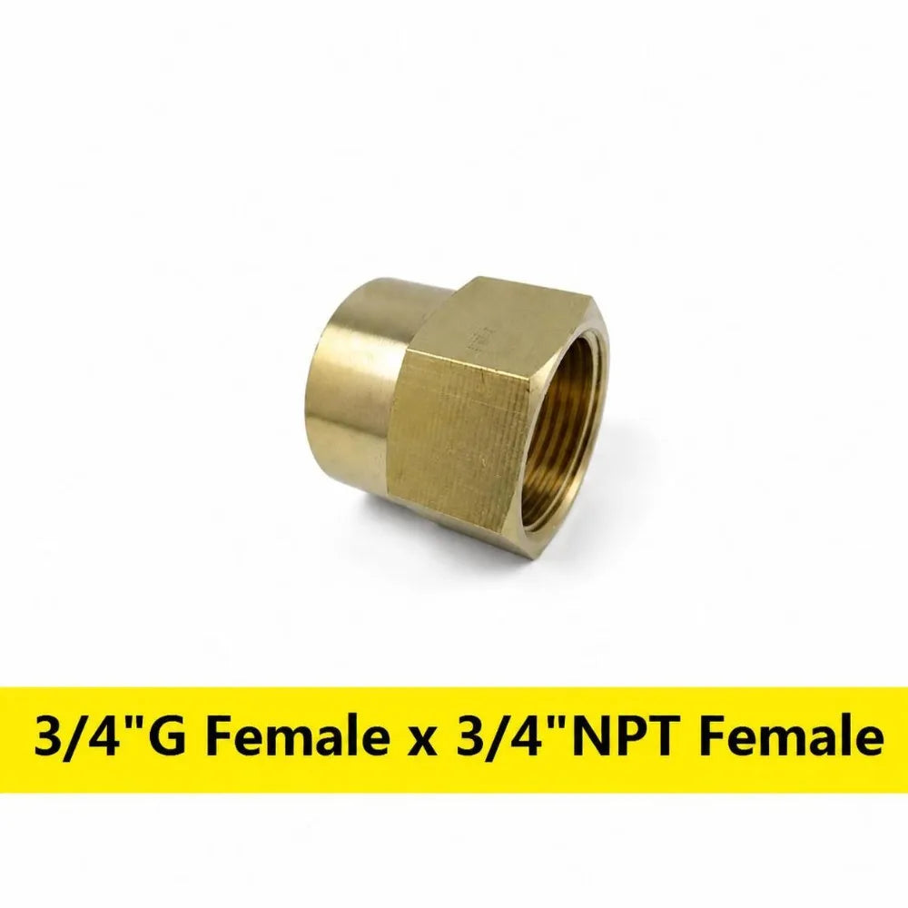 Brass G BSP Female to NPT Male Thread Pipe Fitting Adapter Pipe Fitting Adapter Richie's G 3-4- F x3-4- NPT F