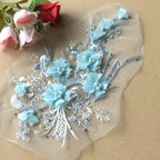 3D Sequined Flower Embroidery Patch – DIY Floral Lace Applique Embroidery Applique Patch Richie's Blue