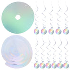 12Pcs Holographic CD Spiral Hanging Decorations – Disco Party Party Hanging Decorations Richie's