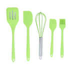 5-Piece Silicone Kitchen Utensils Set – Nonstick & Heat Resistant Silicone Utensil Set Richie's Green