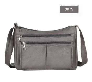 Women's PU Leather Crossbody Bag – Flower Patchwork Purse Crossbody Shoulder Bag Richie's GRAY