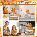 4pcs Fall Tiered Tray Decor Set – Rustic Maple Leaf Wood Signs Seasonal Tray Decor Richie's