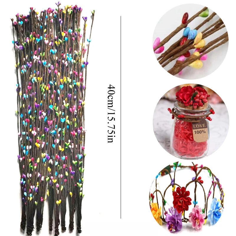 50pcs Artificial Berry Branches & Flowers – Spring & Easter Décor Artificial Floral Stems Richie's