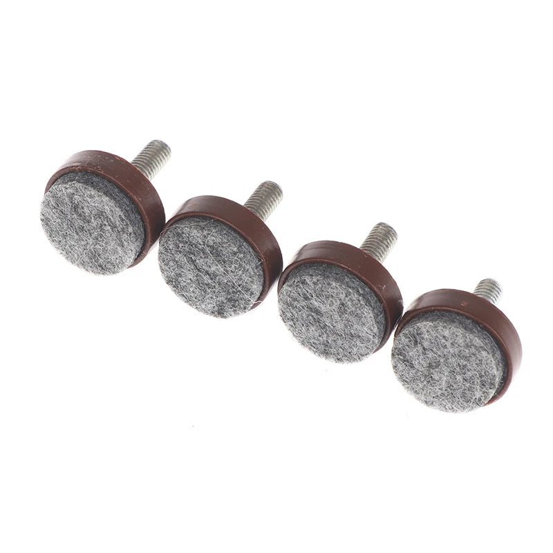 Adjustable Felt Furniture Leg Pads | M6 M8 Anti-Slip Screw Feet Furniture Leg Pads Richie's 4Pcs Brown M6x25x20