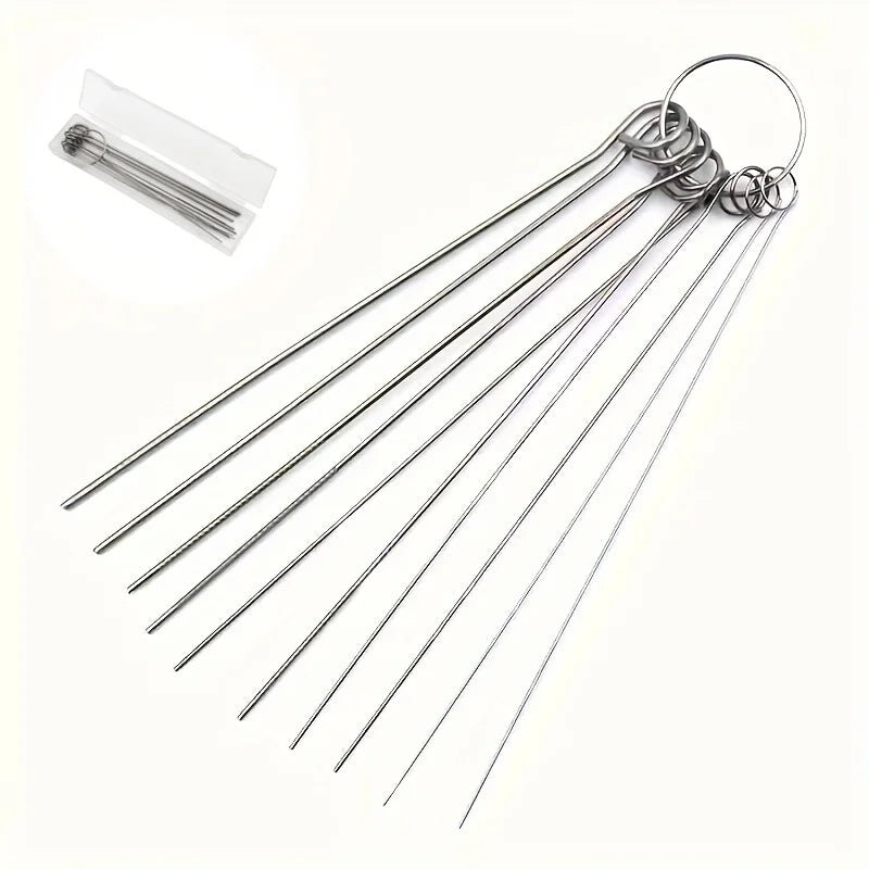 10-Pc Stainless Steel Shower Head Nozzle Cleaning Needle Set Shower Cleaning Brush Richie's