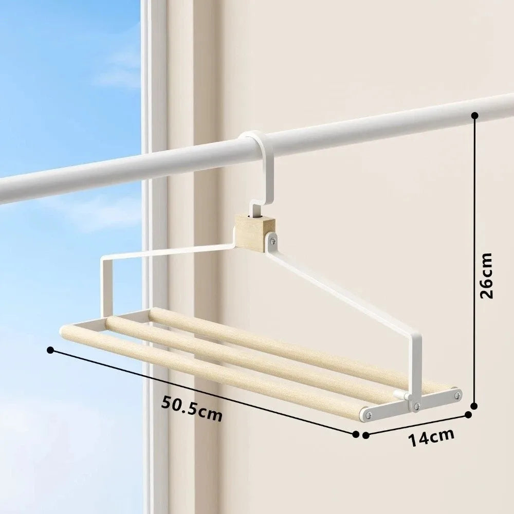 Foldable Blanket Drying Rack – Large Capacity Iron & Wood Frame Clothes Drying Rack Richie's White