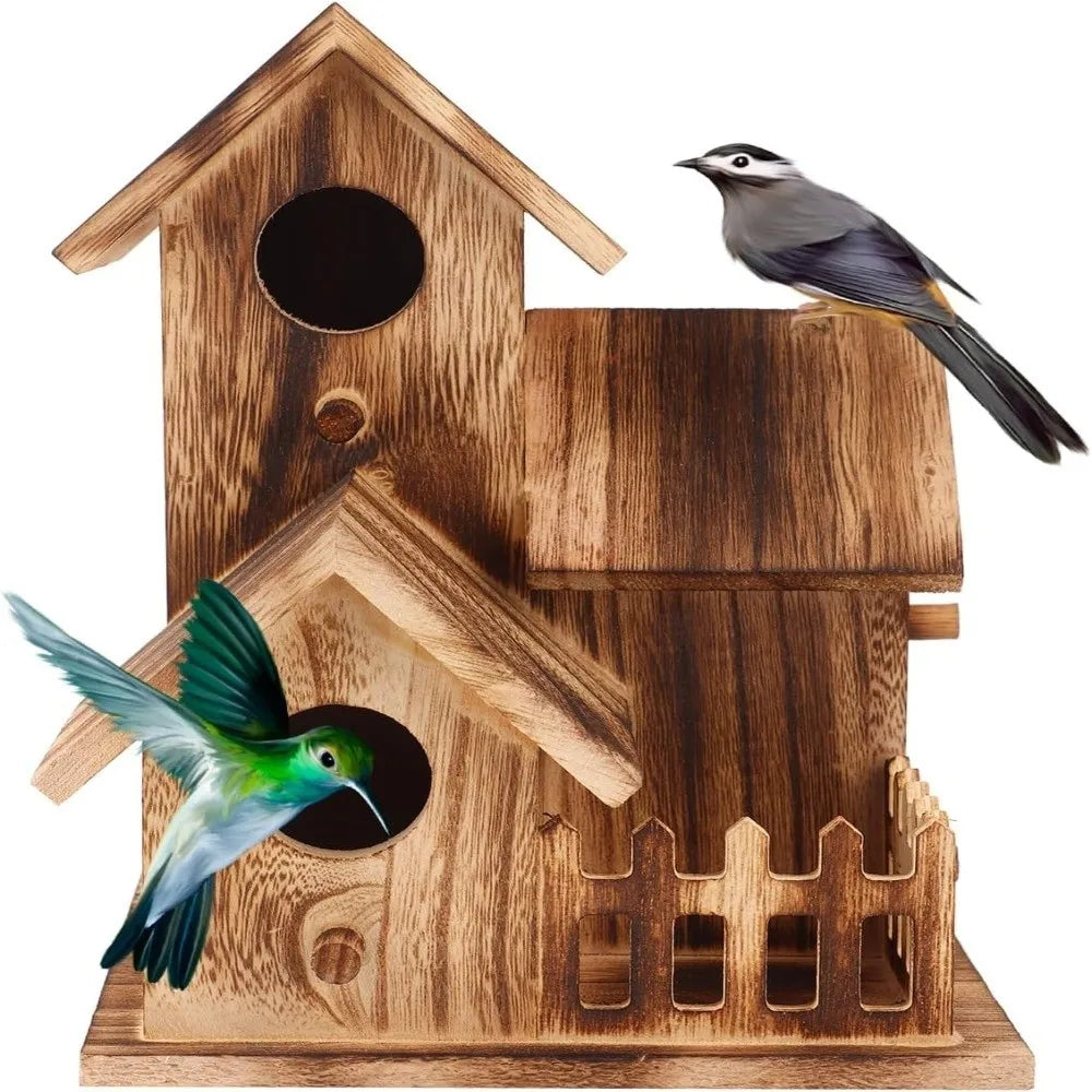 Wooden Birdhouse Outdoor Nesting Box | Platane Wood Garden Outdoor Birdhouse Richie's