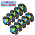 Dymo Letratag LT-100H Handheld Label Maker | 12mm Printer Label Maker Richie's 10pcs Black on Yw